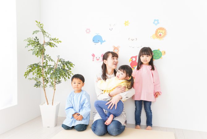 Children and teacher at kindergarten